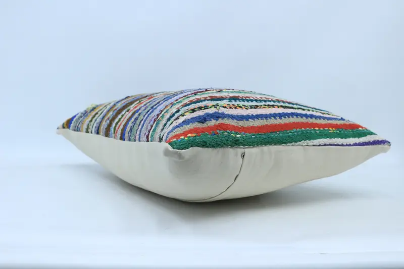 Wool Kilim Pillow Pillow Cover, Pillow for Couch, Boho Pillow, Cushion Case, Gift Pillow, 20x28 Blue Pillow Cover, Vintage Throw Pillow Case - 6