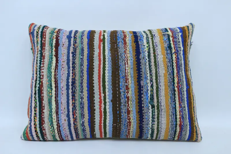 Wool Kilim Pillow Pillow Cover, Pillow for Couch, Boho Pillow, Cushion Case, Gift Pillow, 20x28 Blue Pillow Cover, Vintage Throw Pillow Case - 1
