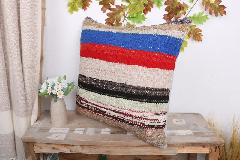 Pillow for Couch, Cushion Case, Retro Throw Cushion Case, Pillow for Sofa, Interior Designer Pillow, 20x20 White Pillow, Outdoor Patio Cushion Cover - 4