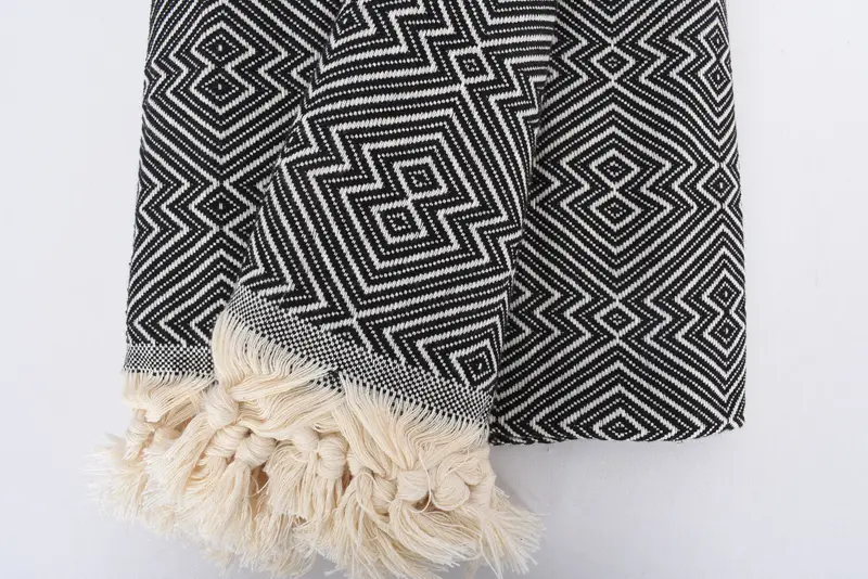 Organic Throw, Personalized Blanket, Turkish Towel Beach Blanket, Housewarming Gift, Woven Throw Blanket, Custom Gifts, 92x80 Cotton Diamond Towel - 8