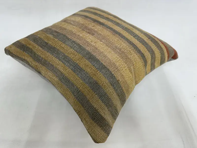 Outdoor Throw Pillow, Interior Designer Pillow, Retro Pillow Case, Kilim Pillow, Cushion Cover, 16x16 Beige Pillow Cover, Vintage Pillow - 6