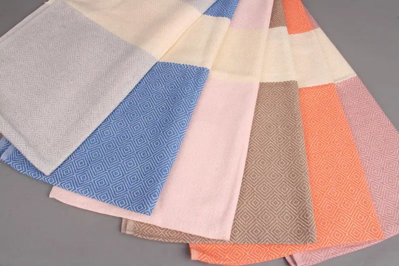 Bridesmaid Gift Diamond Hand Towel Cotton, Beige, 20x40 Inches