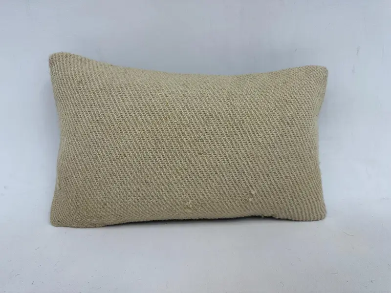Pillow Sham, Turkish Bench Pillow Case, Outdoor Pillow Sham, 12x20 Beige Cushion, Vintage Pillow, Boho Pillow, Pastel Pillow Cover, Gift Pillow - 1
