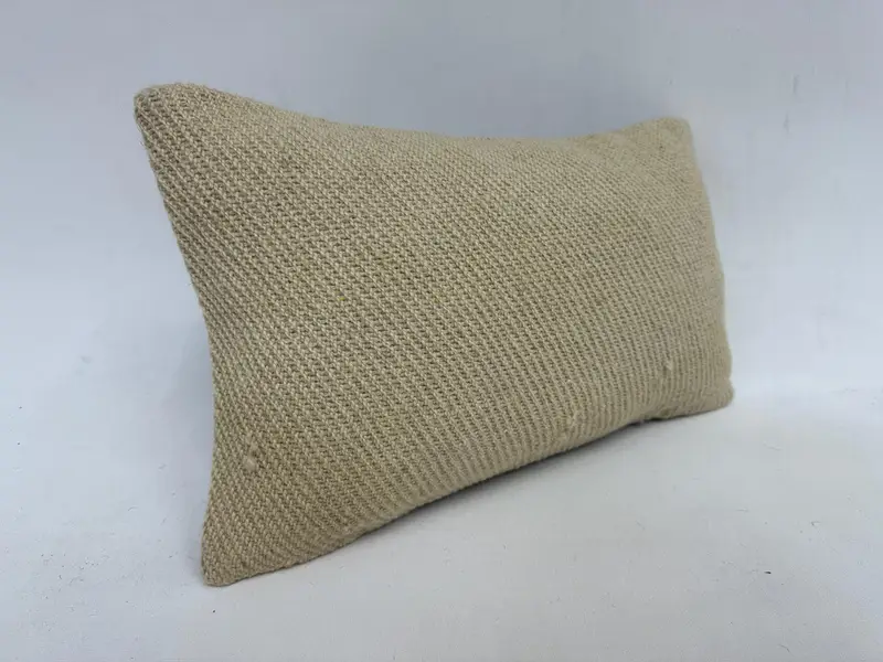 Pillow Sham, Turkish Bench Pillow Case, Outdoor Pillow Sham, 12x20 Beige Cushion, Vintage Pillow, Boho Pillow, Pastel Pillow Cover, Gift Pillow - 2