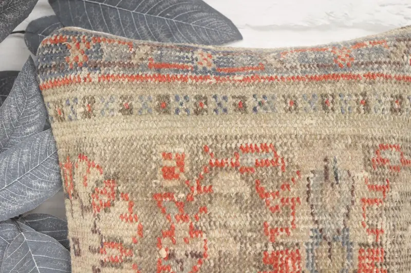 Turkish Rugs Pillow Case, Vintage Pillow, Antique Pillows, 14x14 Blue Pillow Case, Cushion Cover, Custom Cushion Case, Throw Kilim Pillow - 2