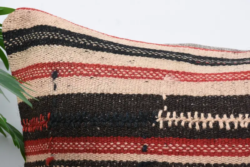 Handmade Kilim Cushion, 24x24 Red Pillow Sham, Pillow Sham, Handmade Throw Pillow Case, Ethnical Kilim Rug Pillow, Kilim Cushion Sham - 2