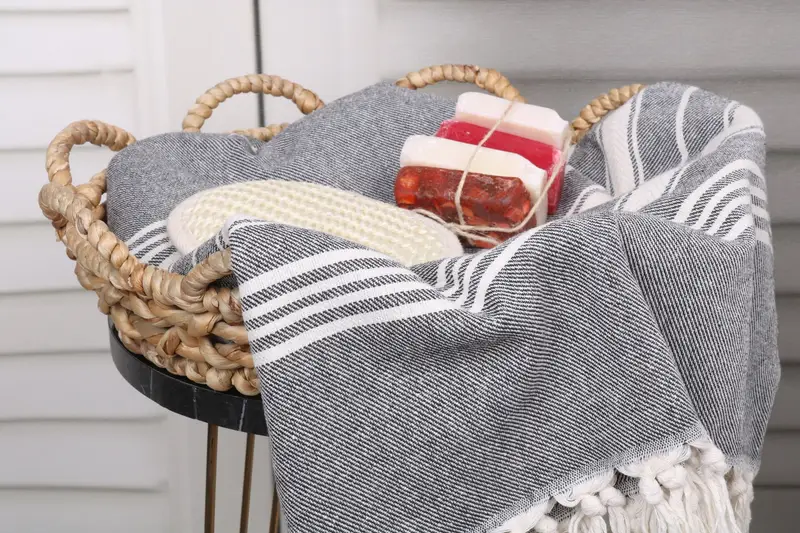 Personalized Gift For Her, 70x40 Cotton Herringbone Towel, Bachelor Bachelorette Party Favors, Best Wedding Gift, Bridesmaid Gift, Lightweight towel - 2
