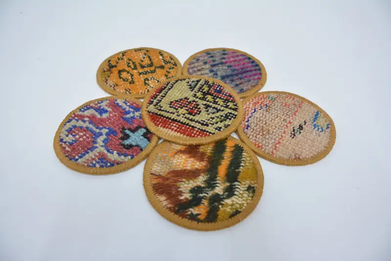 Kahverengi ve Mor Bardak Altlığı, Kaymaz Boho Bardak Altlığı