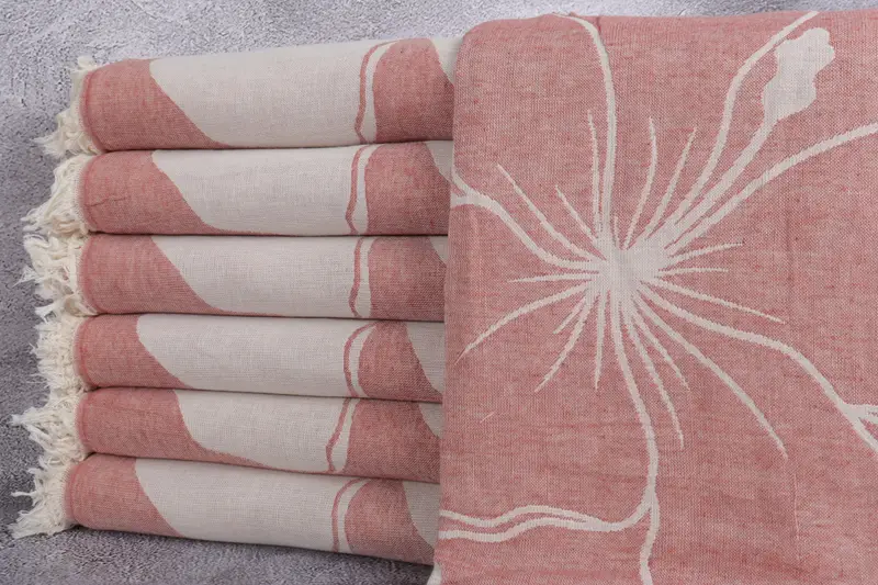 68x40 Cotton Floral Patterned Towel, Custom Name Towel, Personalized Gift For Her, Peshtemal Towel, Summer Gift, Bridesmaid Gift Towel, Travel Towel - 1