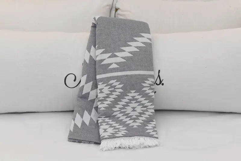 Beach Theme Wedding Gift, Custom Blanket, Decorative Blanket, Best Friend Wedding Gift, 84x56 Cotton Kilim Towel, Bridesmaid Gifts, Throw Blankets - 6