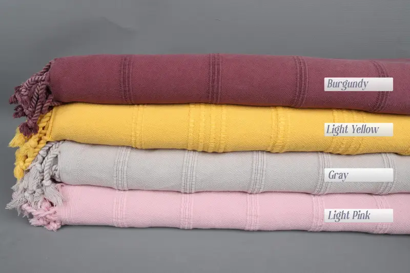 40x67 Organic Cotton Stonewashed Towel, Beige, Bath Towel Size