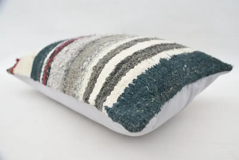 Turkish Kilim Pillow, Kilim Pillow Cover, Pillow Cover, Anatolian Cushion, 16x24 Gray Cushion Cover, Interior Designer Pillow - 5