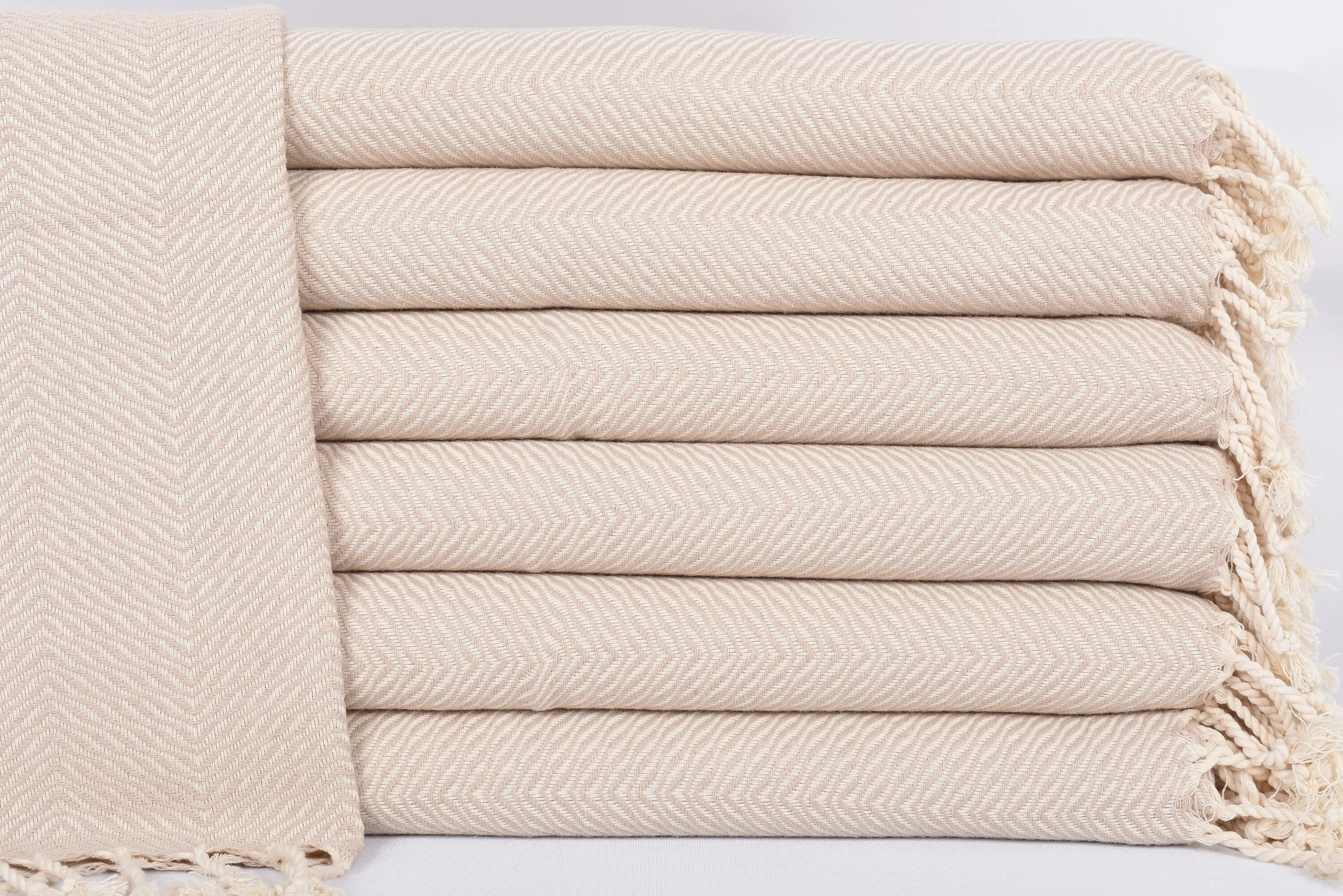 Wedding Favors Light Beige Chevron Dish Towel, 40x20 Inches - 1