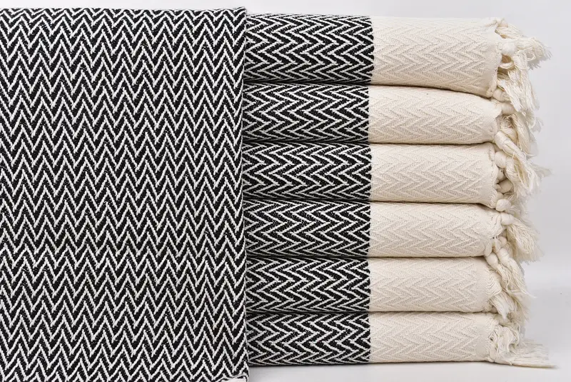 34x18 Cotton Zigzag Design Towel, Mother Of The Groom Gift, Bridesmaid Towel, Wedding Favors, Spa Towel, Personalized Hand Towel, Custom Hand Towel - 1