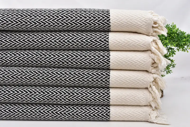 34x18 Cotton Zigzag Design Towel, Mother Of The Groom Gift, Bridesmaid Towel, Wedding Favors, Spa Towel, Personalized Hand Towel, Custom Hand Towel - 3