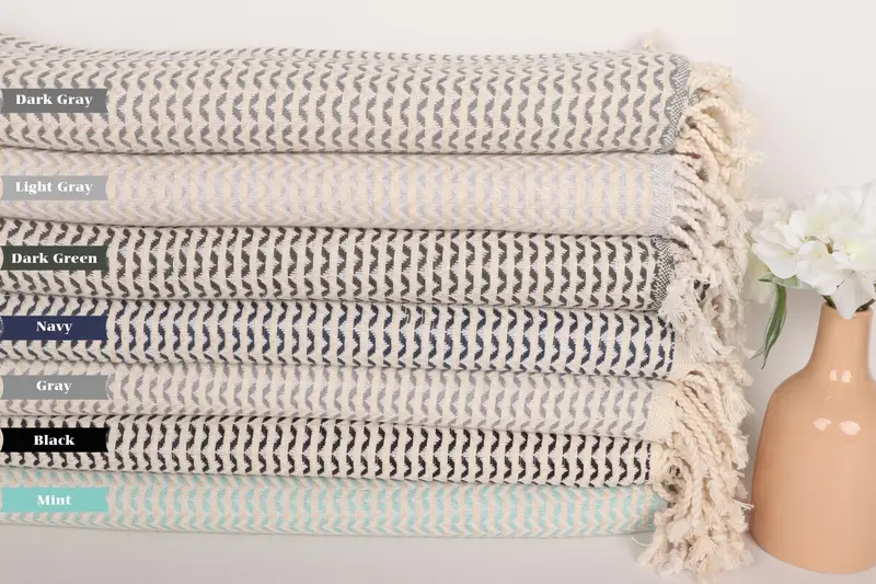 Gift For Boyfriend, Turkish Bath Towel Set, Absorbent Turkish towel, Organic Towel, Gift For Her, Monogram Beach Towel, 70x40 Cotton Diamond Towel - 2