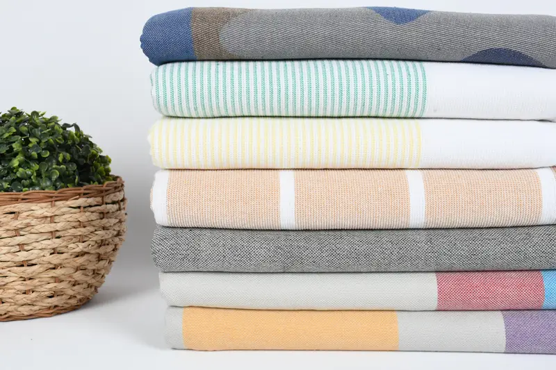 Merry Christmas Gifts, Monogram Beach Towel, Quick-dry peshtemal, Beach Towel Bulk, Lightweight Turkish towel for beach, 68x36 Cotton Set of 8 Towel - 2