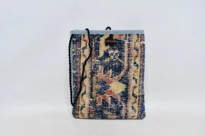 Ayarlanabilir Askılı Yün Kilim Çanta, Rave & Steampunk Crossbody Kilim Çanta