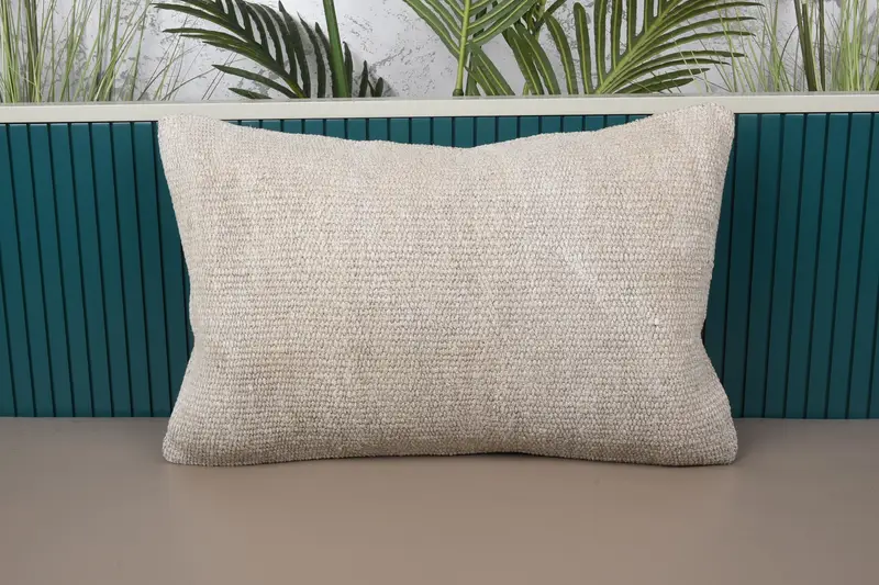 Vintage Pillow, 16x24 inch Beige Moroccan Pillow Cover - 1