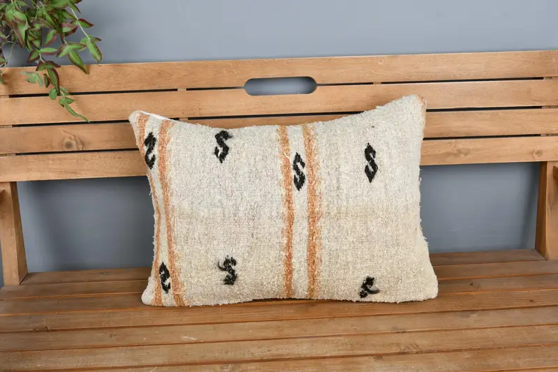 Pillow for Couch, Retro Cushion Cover, Decorative Pillow Cover, Pillow for Sofa, Antique Pillows, 16x24 Beige Pillow Cover, Pillow - 6