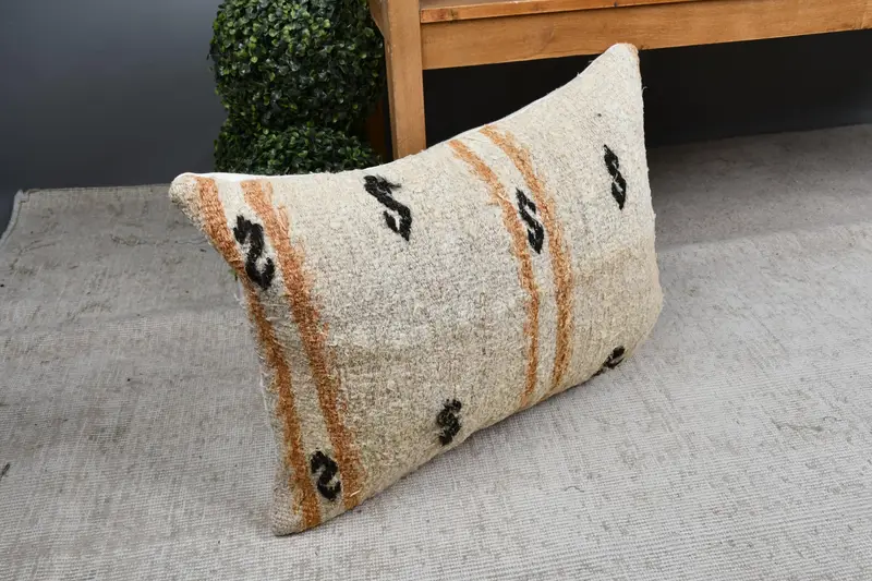 Pillow for Couch, Retro Cushion Cover, Decorative Pillow Cover, Pillow for Sofa, Antique Pillows, 16x24 Beige Pillow Cover, Pillow - 7