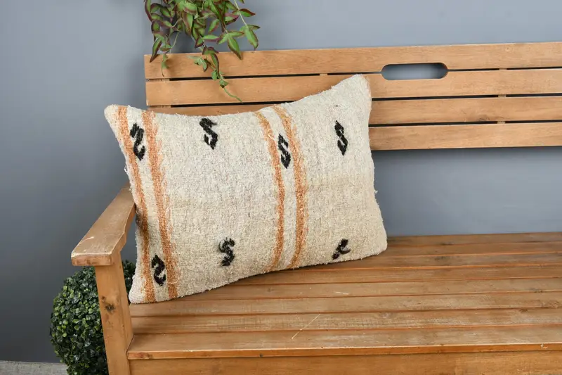 Pillow for Couch, Retro Cushion Cover, Decorative Pillow Cover, Pillow for Sofa, Antique Pillows, 16x24 Beige Pillow Cover, Pillow - 1