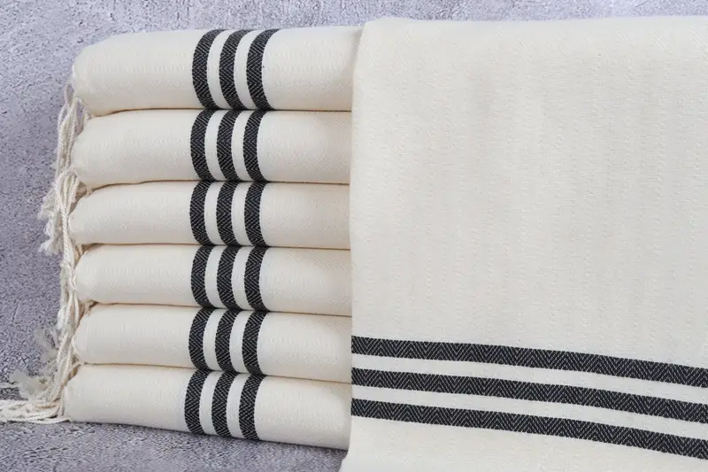Personalized Kitchen Towel, Monogram Kitchen Towel, Turkish Towel, Boyfriend Gift, Bridal Shower Gift, Custom Hand Towel, 36x24 Cotton Striped Towel - 1