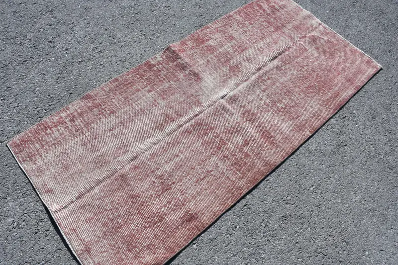 Vintage Türk Halısı, 2.7x6.1 ft Accent Halı, Kırmızı Gri Oryantal Halı - 1