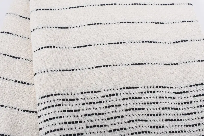 Woven Throw Blanket, Couch Cover, Bridesmaid Gifts, Valentine Day Gift For Her, Bachelorette Party Favors, 98x92 Cotton Striped Design Towel - 4