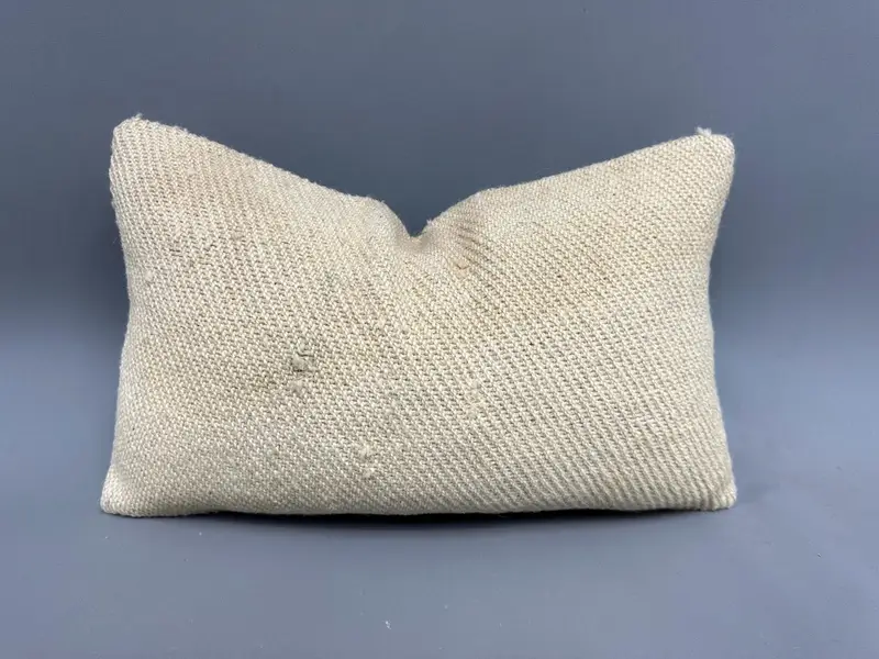 Pillow Sham, Gift Pillow, One Of A Kind Cushion Cover, 12x20 Beige Cushion, Antique Pillows, Turkish Pillow, Meditation Pillow Sham - 1