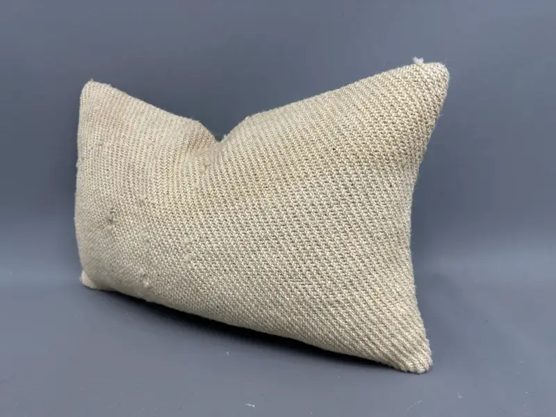 Pillow Sham, Gift Pillow, One Of A Kind Cushion Cover, 12x20 Beige Cushion, Antique Pillows, Turkish Pillow, Meditation Pillow Sham - 3