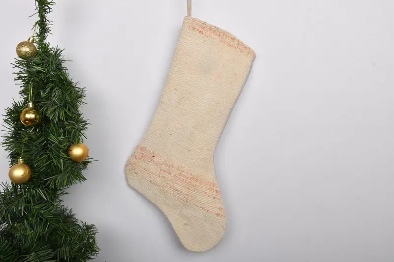 Patrón de adornos navideños, calcetín navideño de 7 pulgadas de ancho