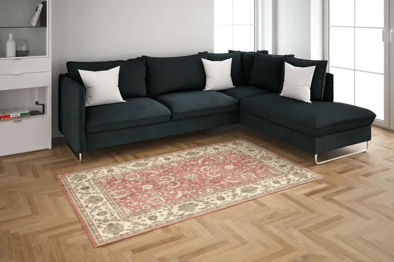 Tılsım Kadife プリントラグ: エレガントなデザイン、柔らかい生地