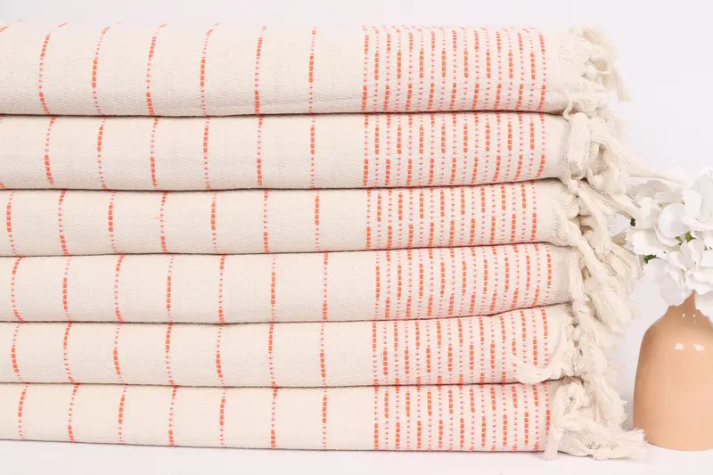 Custom Shower Curtain, 98x92 Cotton Striped Design Towel, Personalized Gifts, Custom Gifts, Woven Throw Blanket, Turkish Bedcover, Monogram Blanket - 3