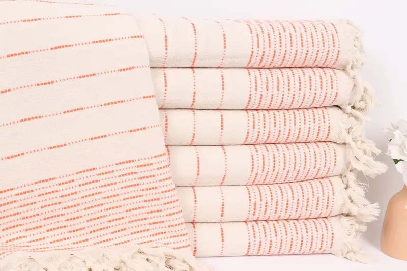 Custom Shower Curtain, 98x92 Cotton Striped Design Towel, Personalized Gifts, Custom Gifts, Woven Throw Blanket, Turkish Bedcover, Monogram Blanket - 1