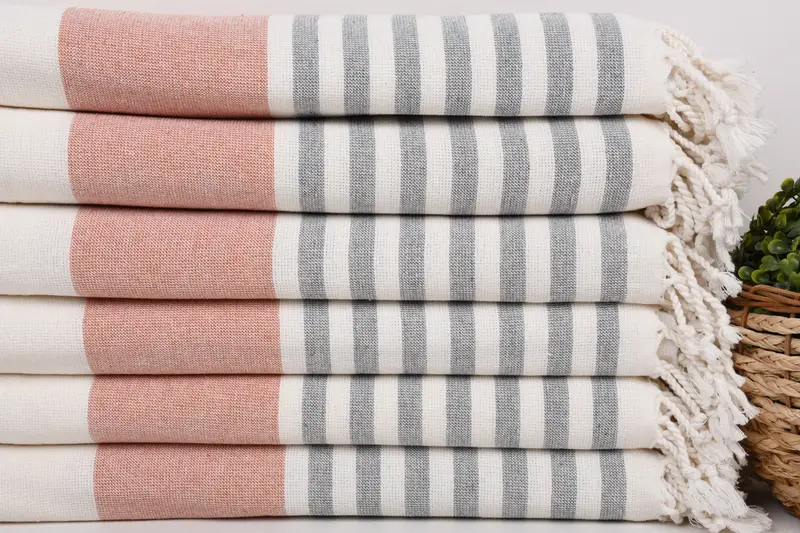 68x36 Cotton Striped Terry Towel, Personalized Gifts, Travel Towel, Bridal Shower Gift, Peshtemal Towel, Bride Gift, Extra large Turkish bath towel - 2