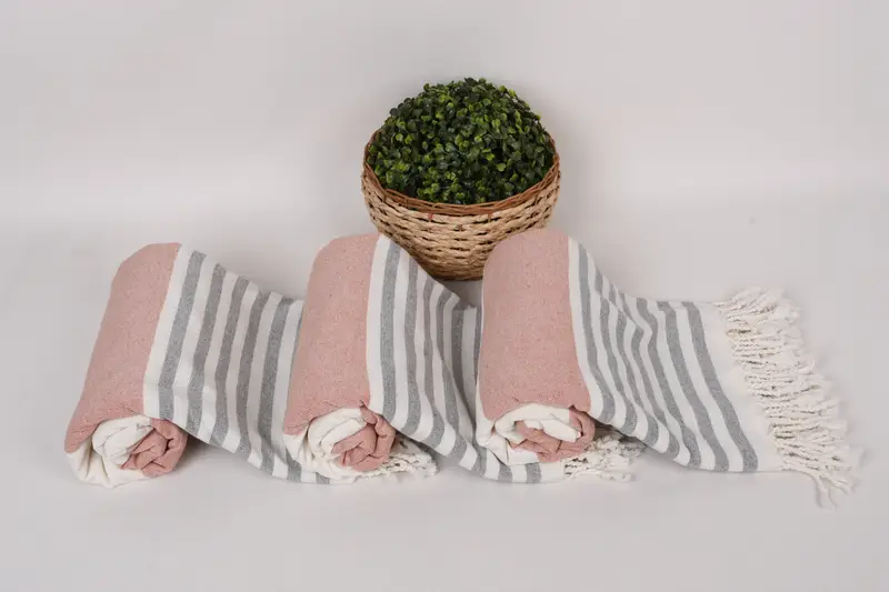 68x36 Cotton Striped Terry Towel, Personalized Gifts, Travel Towel, Bridal Shower Gift, Peshtemal Towel, Bride Gift, Extra large Turkish bath towel - 8