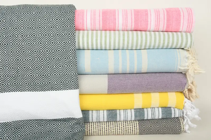70x40 Cotton Set of 8 Towel, Hammam towel, Travel Towel, Custom Gift, Gift For Her, Handwoven Turkish Towel, Wedding Day Gift For Bride - 1