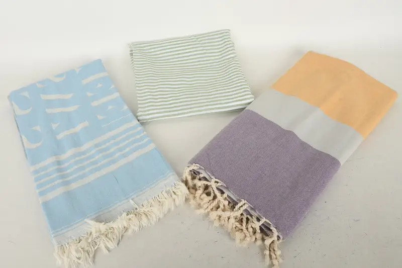 70x40 Cotton Set of 8 Towel, Hammam towel, Travel Towel, Custom Gift, Gift For Her, Handwoven Turkish Towel, Wedding Day Gift For Bride - 5