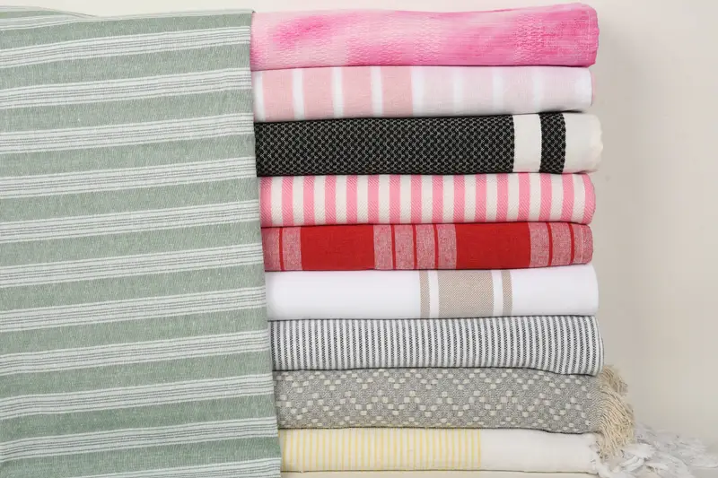 70x40 Cotton Set of 10 Towel, Authentic Turkish hammam peshtemal, Summer Gift, Anniversary Gift For Her, Bachelorette Party Favors, Bridesmaid Gifts - 1