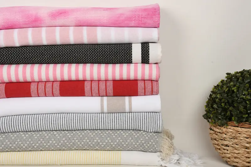 70x40 Cotton Set of 10 Towel, Authentic Turkish hammam peshtemal, Summer Gift, Anniversary Gift For Her, Bachelorette Party Favors, Bridesmaid Gifts - 3