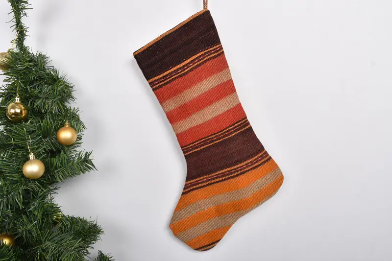 Rustik Etnik Tatil Çorapları, Bohem Noel Süsleri Çorabı