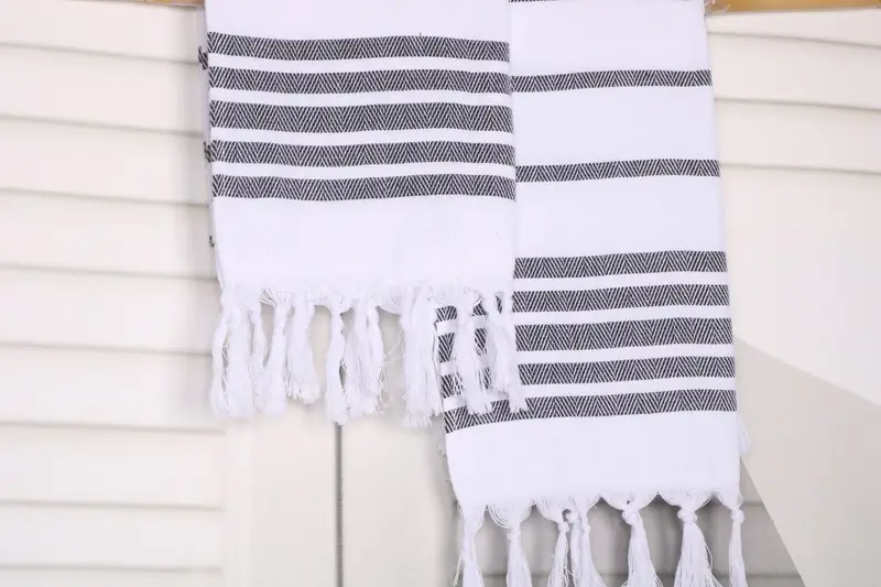 Kitchen Towel, Wedding Favors, Bridesmaid Gifts, Beach Bachelorette Party Decorations, 36x24 Cotton Herringbone Towel, Best Friend Gift Ideas - 8