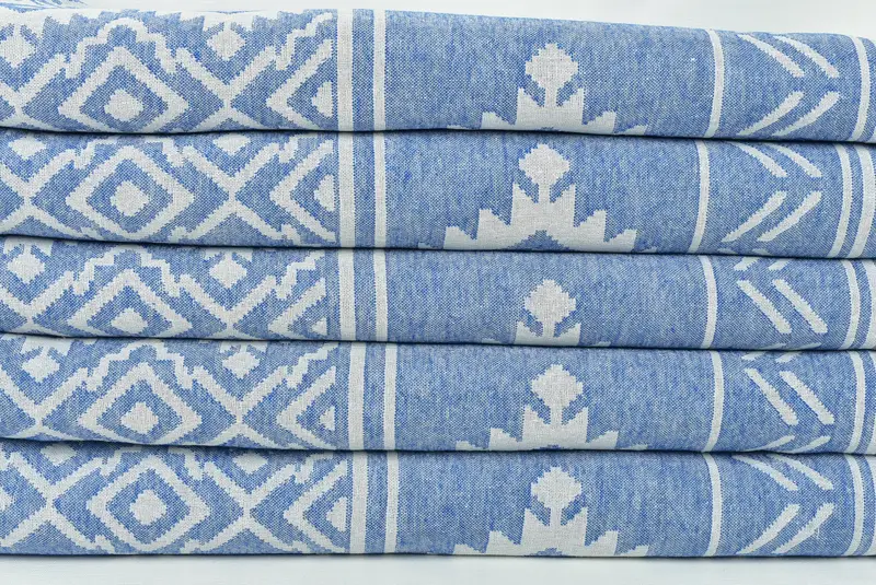 74x40 Cotton Geometric Towel, Monogram Turkish Towel, Turkish bath towel, Organic cotton peshtemal for spa and beach, Hammam towel, Grandma Gift - 3