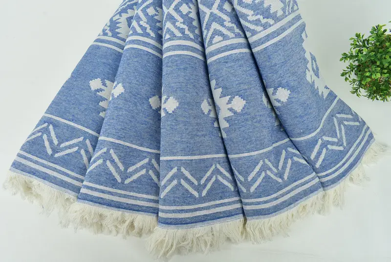 74x40 Cotton Geometric Towel, Monogram Turkish Towel, Turkish bath towel, Organic cotton peshtemal for spa and beach, Hammam towel, Grandma Gift - 5