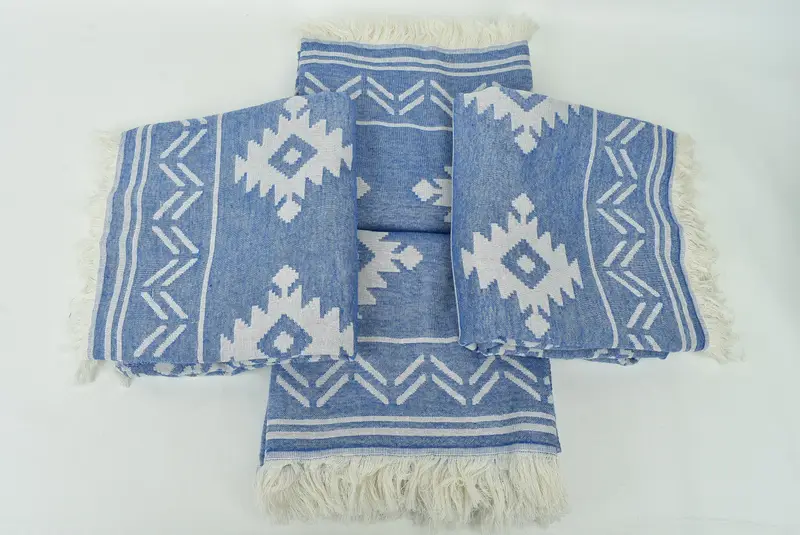 74x40 Cotton Geometric Towel, Monogram Turkish Towel, Turkish bath towel, Organic cotton peshtemal for spa and beach, Hammam towel, Grandma Gift - 7