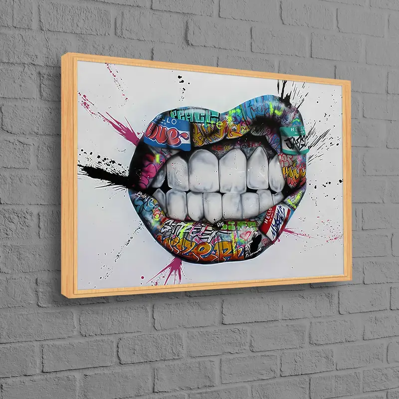モダンな歯のアート: エレガントな室内装飾用のプリントキャンバス
