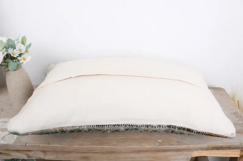 Antique Pillows, Morroccon Kilim Cushion Pillow Case, 12x20 Beige Cushion, Chair Cushion Cover, Kilim Pillow, Turkish Pillow, Pillow Case - 7