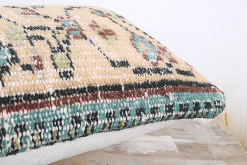 Antique Pillows, Morroccon Kilim Cushion Pillow Case, 12x20 Beige Cushion, Chair Cushion Cover, Kilim Pillow, Turkish Pillow, Pillow Case - 6