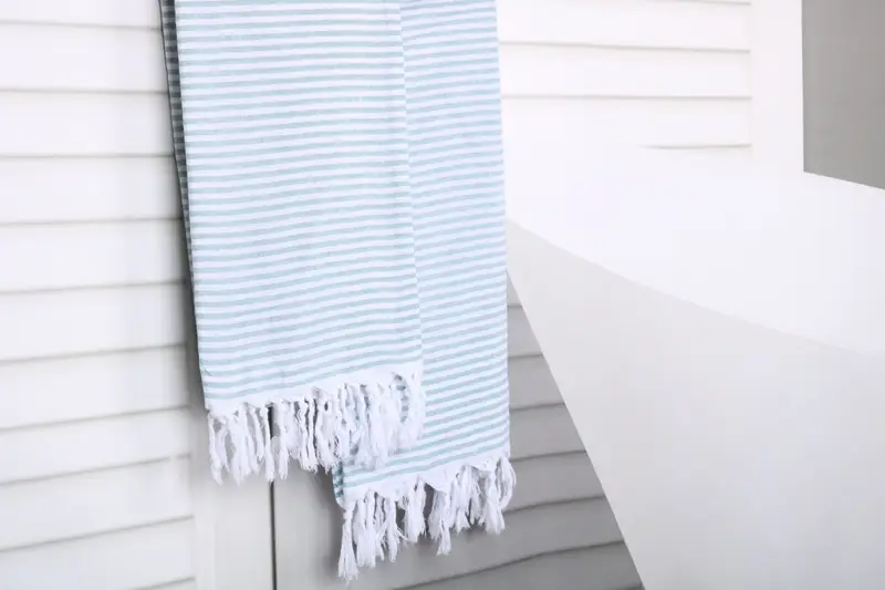 Bridal Gifts, Bridesmaid Gift Towel, Embroidered Towel, 68x36 Cotton Striped Towel, Soft towel, Lightweight Turkish towel for beach, Scarf Towel - 8